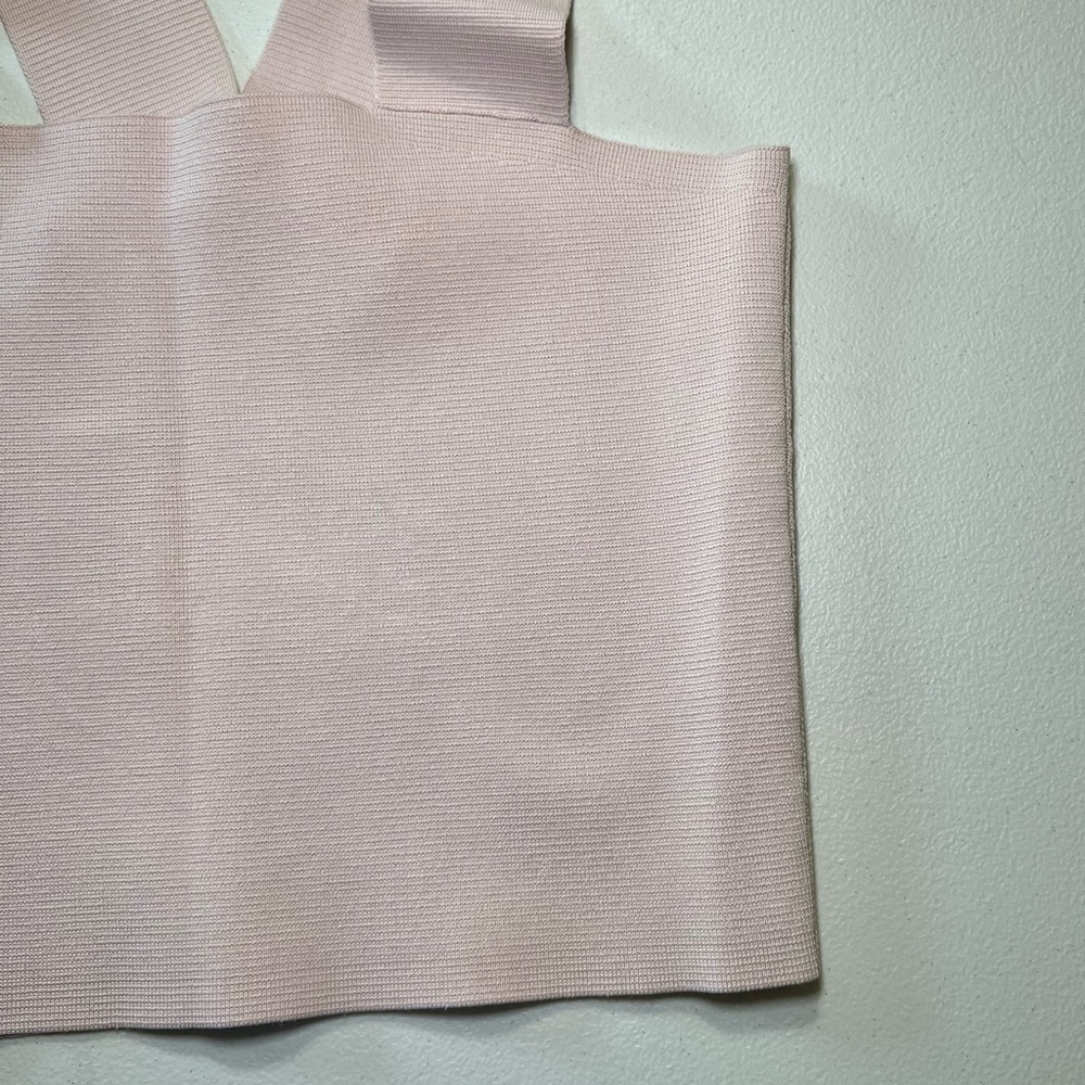 A.L.C. Lia Nude/Pink Cropped Stretch Knit Top Size Medium - Picture 4 of 8